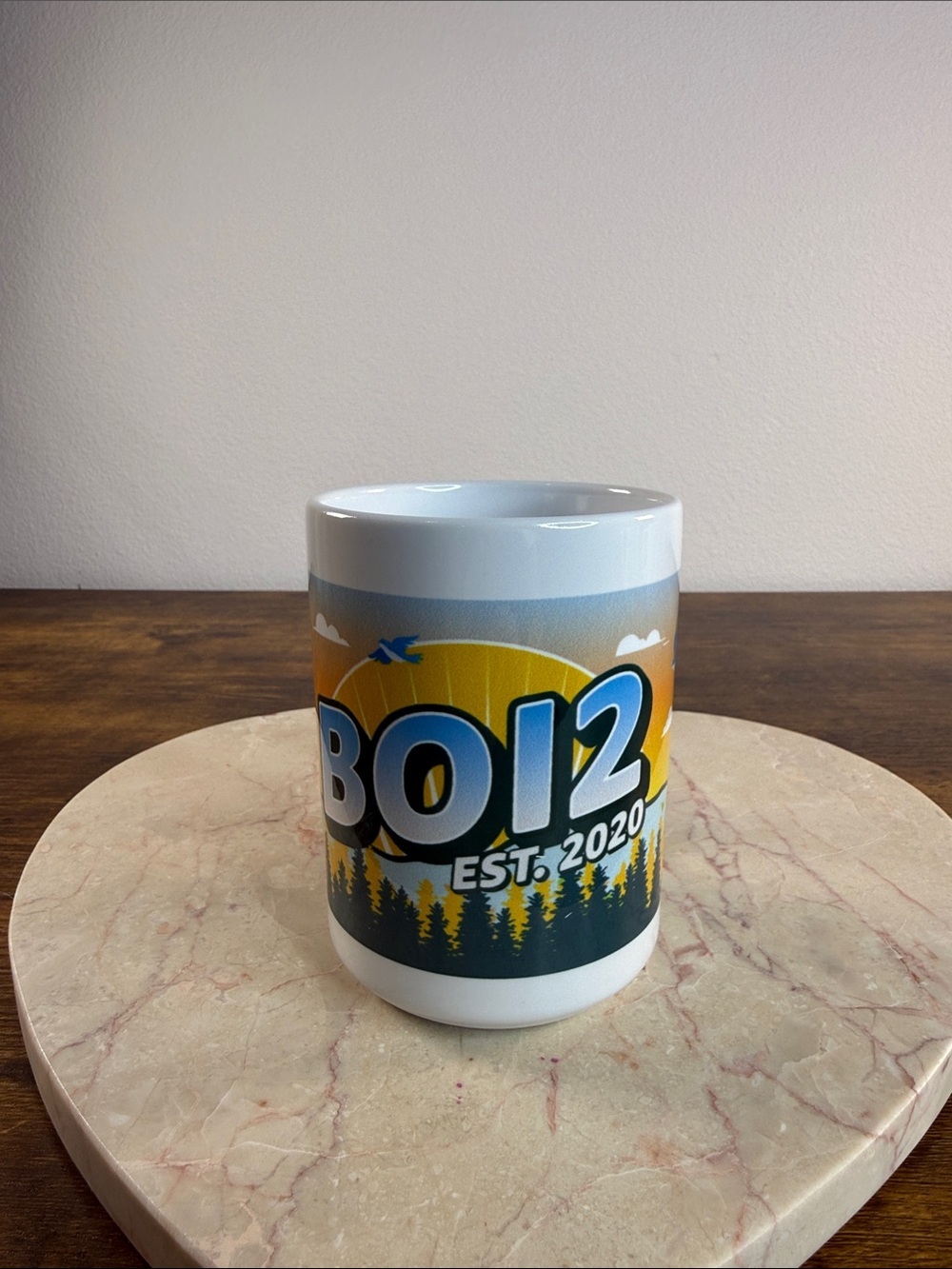 BO12 EST. 2020 White Ceramic Logo Mug